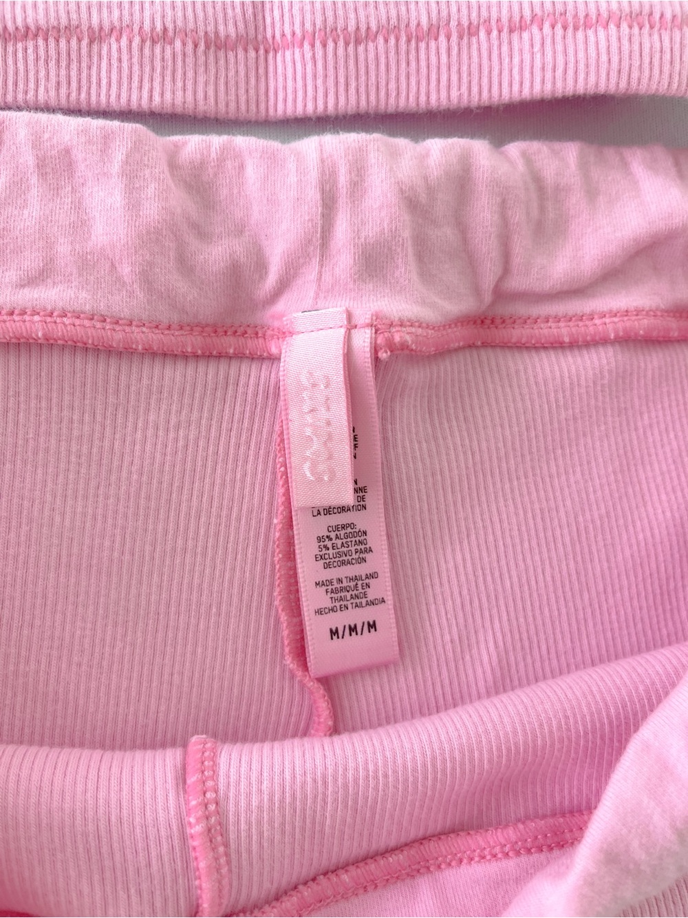 SKIMS Cotton Rib Tank & Boxer Set Medium Bubblegum Pink Ivory - Picture 4 of 6